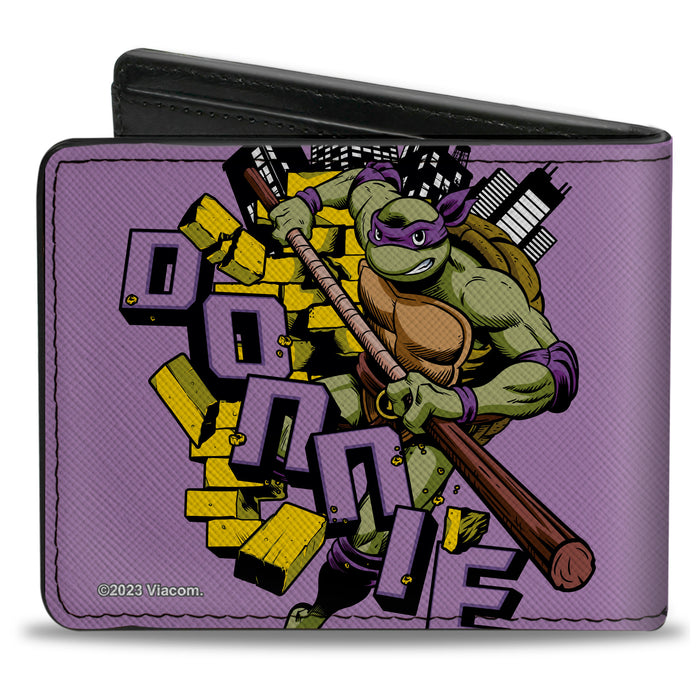 Bi-Fold Wallet - Teenage Mutant Ninja Turtles DONNIE Action Pose Purple Bi-Fold Wallets Nickelodeon   