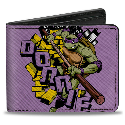 Bi-Fold Wallet - Teenage Mutant Ninja Turtles DONNIE Action Pose Purple Bi-Fold Wallets Nickelodeon   