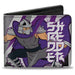 Bi-Fold Wallet - Teenage Mutant Ninja Turtles SHREDDER Action Pose and Text Black/Purples Bi-Fold Wallets Nickelodeon   