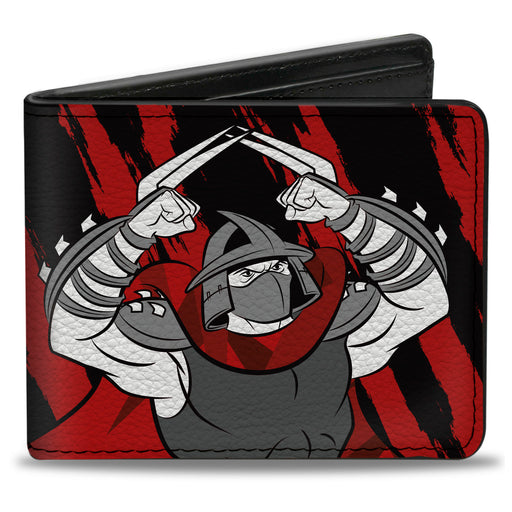 Bi-Fold Wallet - Teenage Mutant Ninja Turtles Shredder STAY SHARP Pose Black/Red Bi-Fold Wallets Nickelodeon   