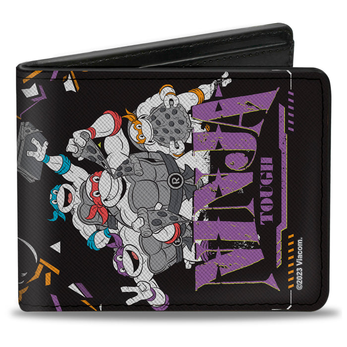Bi-Fold Wallet - Teenage Mutant Ninja Turtles NINJA TOUGH Group Pose and Enemies Black/Multi Color Bi-Fold Wallets Nickelodeon   