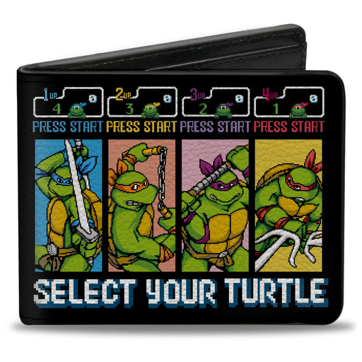 Bi-Fold Wallet - Teenage Mutant Ninja Turtles SELECT YOUR TURTLE Start Screen Pose Blocks Bi-Fold Wallets Nickelodeon   
