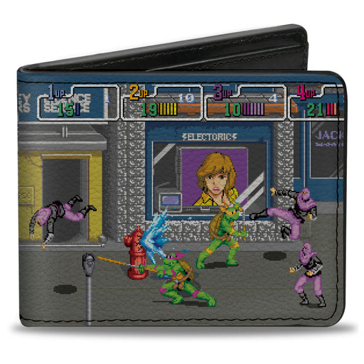 Bi-Fold Wallet - Teenage Mutant Ninja Turtles Battle Purple Foot Soldier Ninja Arcade Scene Bi-Fold Wallets Nickelodeon   