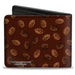 Bi-Fold Wallet - POST COCOA PEBBLES Centered Logo and Cereal Pebbles Scattered Browns Bi-Fold Wallets The Flintstones   