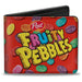 Bi-Fold Wallet - POST FRUITY PEBBLES Centered Logo and Cereal Pebbles Scattered Red/Multi Color Bi-Fold Wallets The Flintstones   