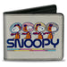 Bi-Fold Wallet - Peanuts Astronaut Snoopy Launch Poses and Text White/Multi Color Bi-Fold Wallets Peanuts Worldwide LLC   