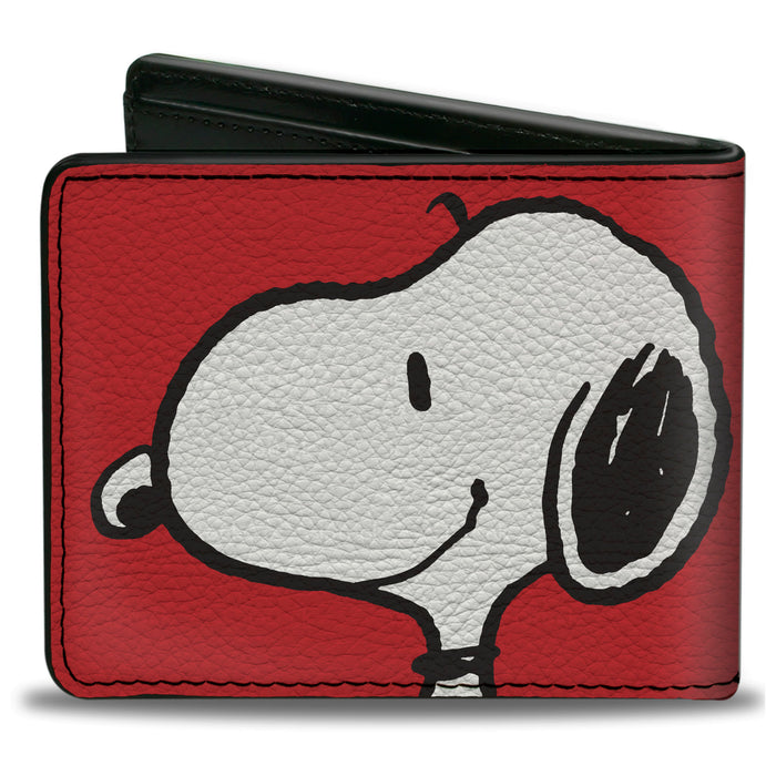 Bi-Fold Wallet - Peanuts Snoopy Smiling Profile Pose Red Bi-Fold Wallets Peanuts Worldwide LLC   