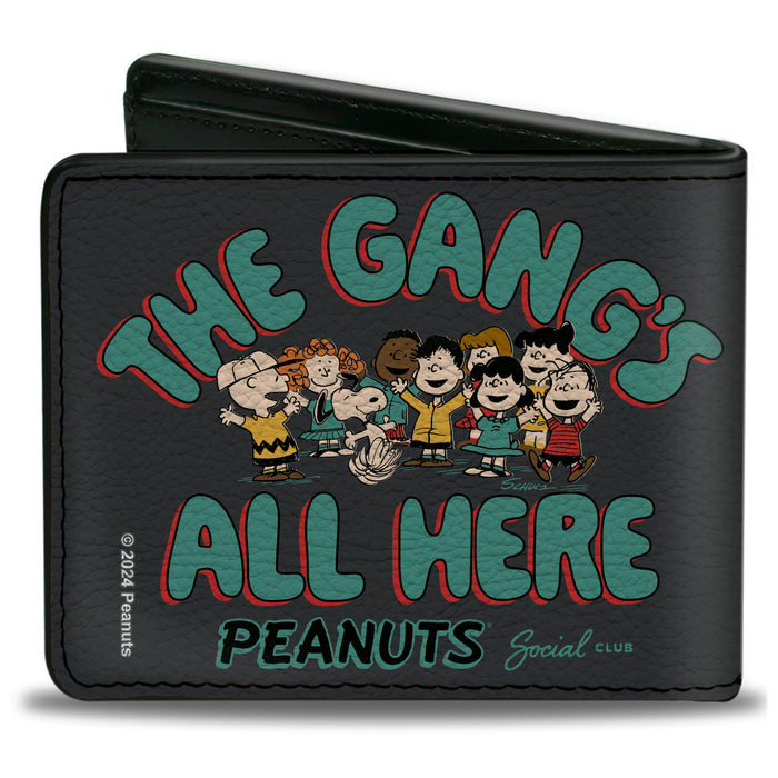 Bi-Fold Wallet - Peanuts Gang THE GANG'S ALL HERE Group Pose Black/Blue Bi-Fold Wallets Peanuts Worldwide LLC   