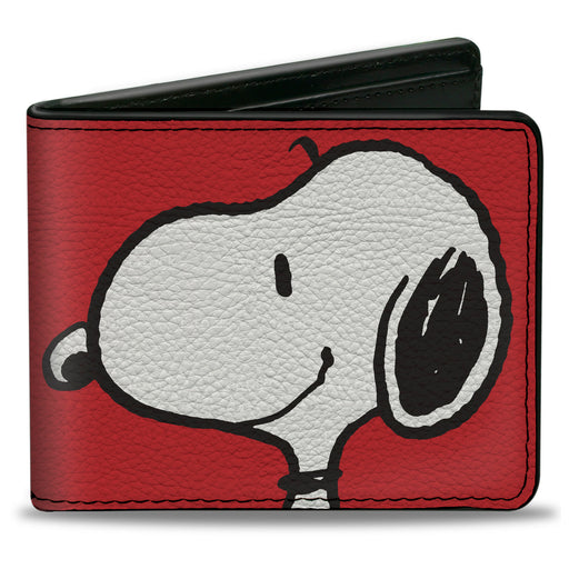 Bi-Fold Wallet - Peanuts Snoopy Smiling Profile Pose Red Bi-Fold Wallets Peanuts Worldwide LLC   