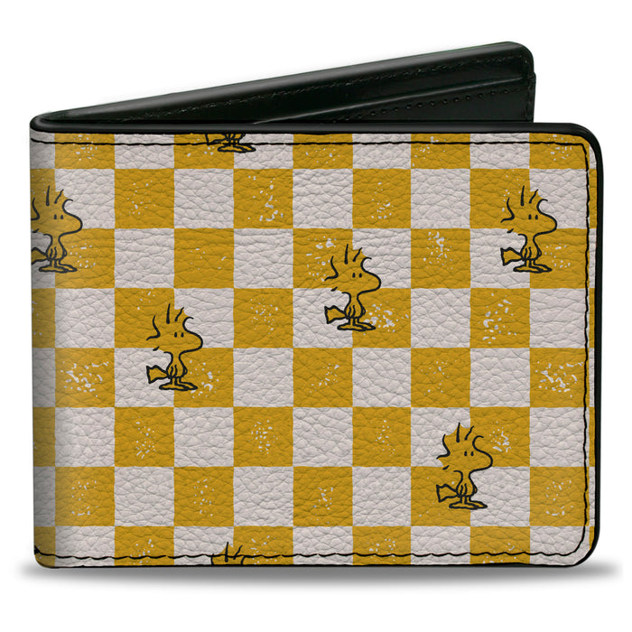Bi-Fold Wallet - Peanuts Woodstock Pose Checker Yellow/White Bi-Fold Wallets Peanuts Worldwide LLC   
