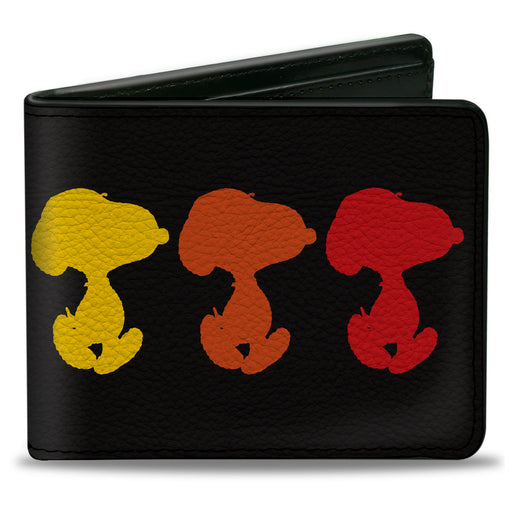 Bi-Fold Wallet - Peanuts Snoopy Silhouette Pose Black/Rainbow Multi Color Bi-Fold Wallets Peanuts Worldwide LLC   