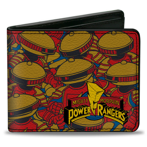 Bi-Fold Wallet - MMPR Power Rangers Retro Alpha 5 Pose Stacked Bi-Fold Wallets Hasbro   