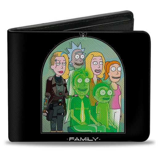 Bi-Fold Wallet - Rick and Morty Smith FAMLY Portrait with Space Beth Black Bi-Fold Wallets Rick and Morty   