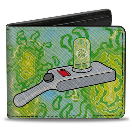 Bi-Fold  Wallet - Rick and Morty Portal Gun and Portals Blue/Greens Bi-Fold Wallets Rick and Morty   