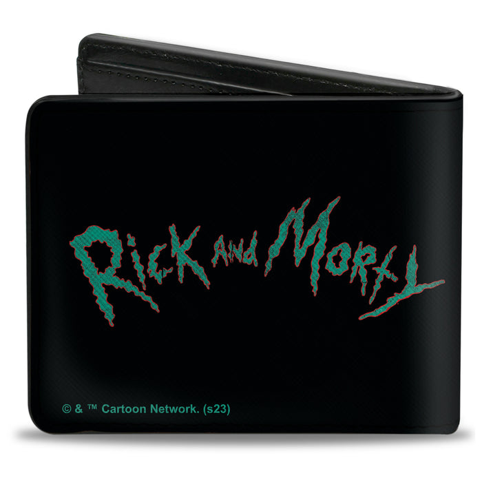 Bi-Fold Wallet - Rick and Morty Psychedelic Monster Pose Black/Orange/Green Bi-Fold Wallets Rick and Morty   