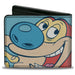 Bi-Fold Wallet - Ren & Stimpy Character Face Close-Ups Light Blue Bi-Fold Wallets Nickelodeon   