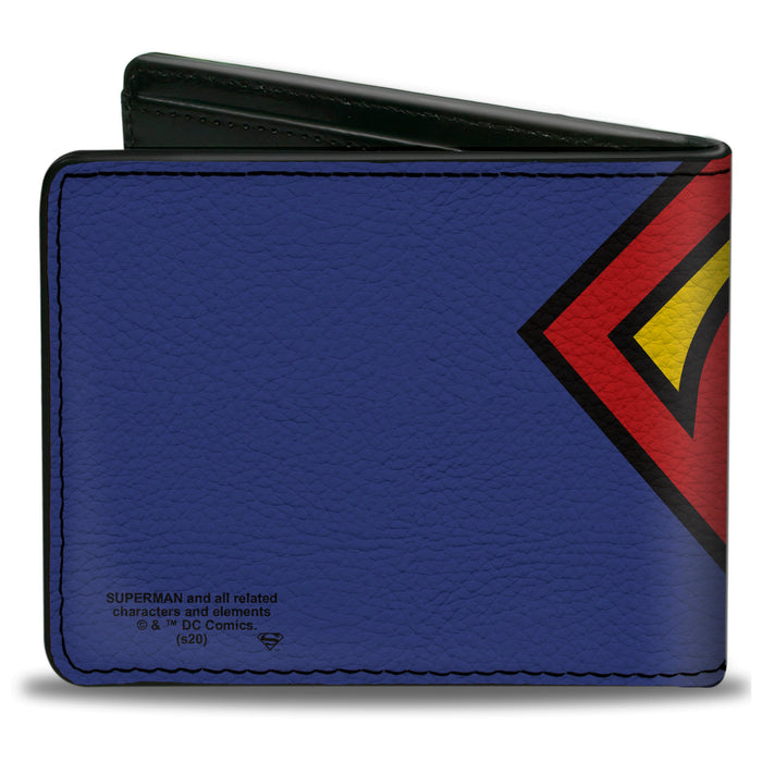 Bi-Fold Wallet - Superman CLOSE-UP Shield Blue Bi-Fold Wallets DC Comics