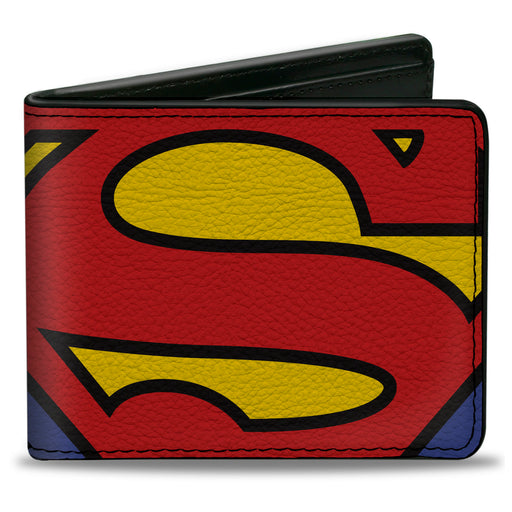 Bi-Fold Wallet - Superman CLOSE-UP Shield Blue Bi-Fold Wallets DC Comics