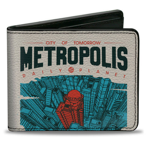 Bi-Fold Wallet - Superman METROPOLIS DAILY PLANET Sky View White/Blue/Red Bi-Fold Wallets DC Comics   