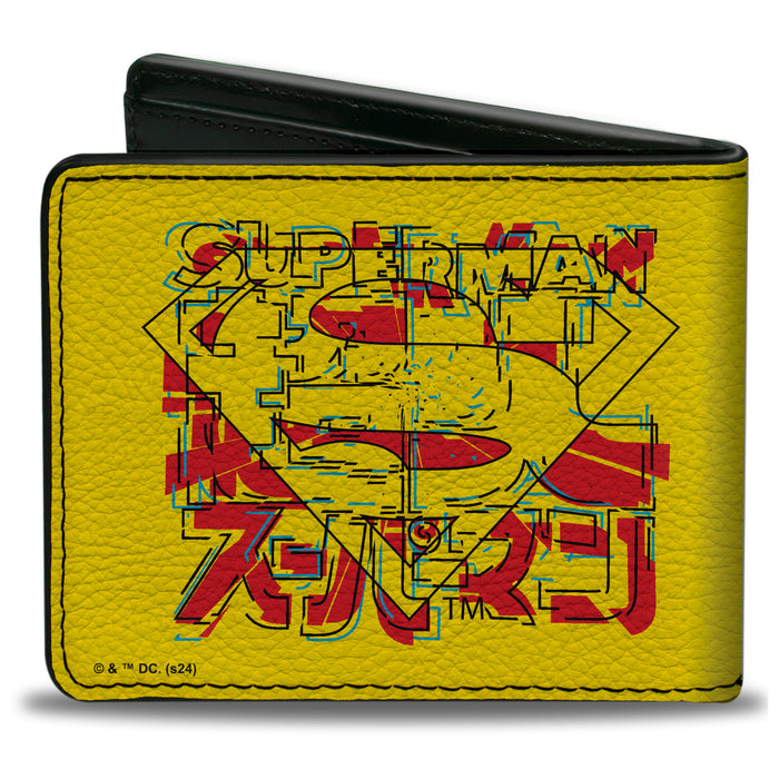 Bi-Fold Wallet - SUPERMAN Shield with Japanese Text Yellow/Red Bi-Fold Wallets DC Comics