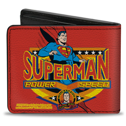 Bi-Fold Wallet - SUPERMAN POWER SPEED Pose Badge Red Bi-Fold Wallets DC Comics