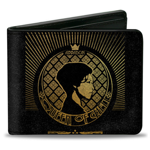 Bi-Fold Wallet - SUPERNATURAL ABBADON QUEEN OF HELL Profile Pose Black/Golds Bi-Fold Wallets Supernatural   