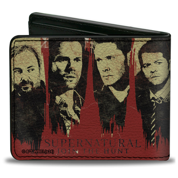 Bi-Fold Wallet - SUPERNATURAL SAVING PEOPLE HUNTING THINGS 4-Character Poses Red/Beige/Black Bi-Fold Wallets Supernatural   