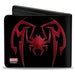 Bi-Fold  Wallet - Spider-Man Miles Morales Spider Close-Up Black/Red Bi-Fold Wallets Marvel Comics   