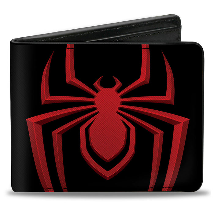 Bi-Fold  Wallet - Spider-Man Spider Close-Up Black/Red Bi-Fold Wallets Marvel Comics   