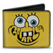 Bi-Fold Wallet - SpongeBob SquarePants GNARLY Face and Japanese Text Yellow/Black Bi-Fold Wallets Nickelodeon   