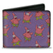 Bi-Fold Wallet - SpongeBob SquarePants Patrick Star Poses Scattered Lavender Bi-Fold Wallets Nickelodeon   