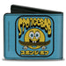 Bi-Fold Wallet - SpongeBob SquarePants Skateboard Smile Face and Japanese Text Blue/Black/Yellow Bi-Fold Wallets Nickelodeon   