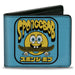 Bi-Fold Wallet - SpongeBob SquarePants Skateboard Smile Face and Japanese Text Blue/Black/Yellow Bi-Fold Wallets Nickelodeon   