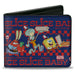 Bi-Fold Wallet - SpongeBob SquarePants The Krusty Krab Crew SLICE SLICE BABY Pose Blue/Red Bi-Fold Wallets Nickelodeon   