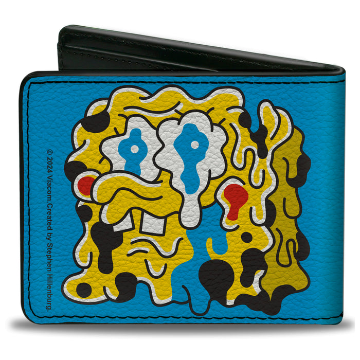 Bi-Fold Wallet - SpongeBob SquarePants Drooling and Melting Faces Blue Bi-Fold Wallets Nickelodeon   