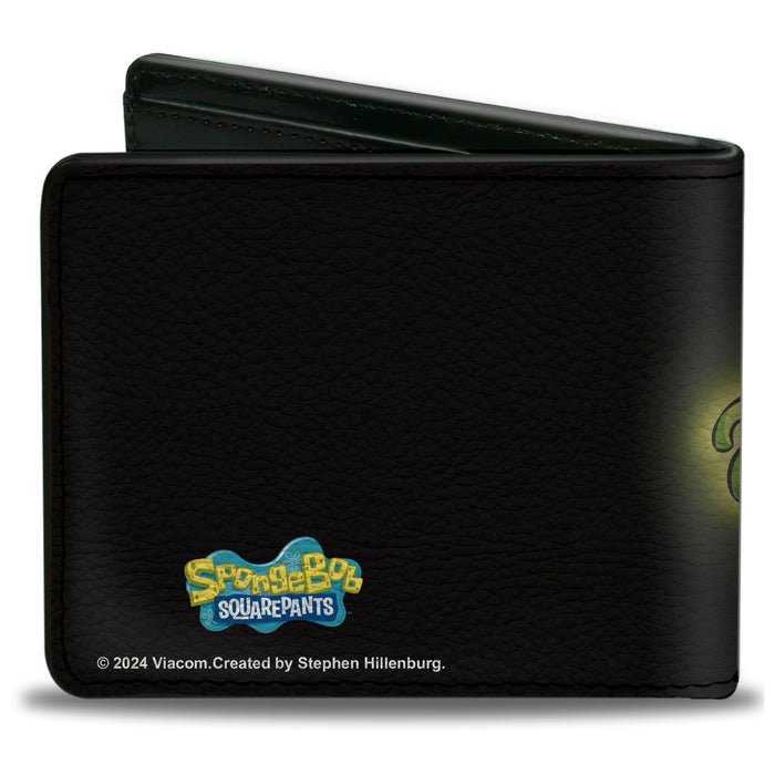 Bi-Fold Wallet - SpongeBob SquarePants Flying Dutchman Snot Pose Black/Greens Bi-Fold Wallets Nickelodeon   