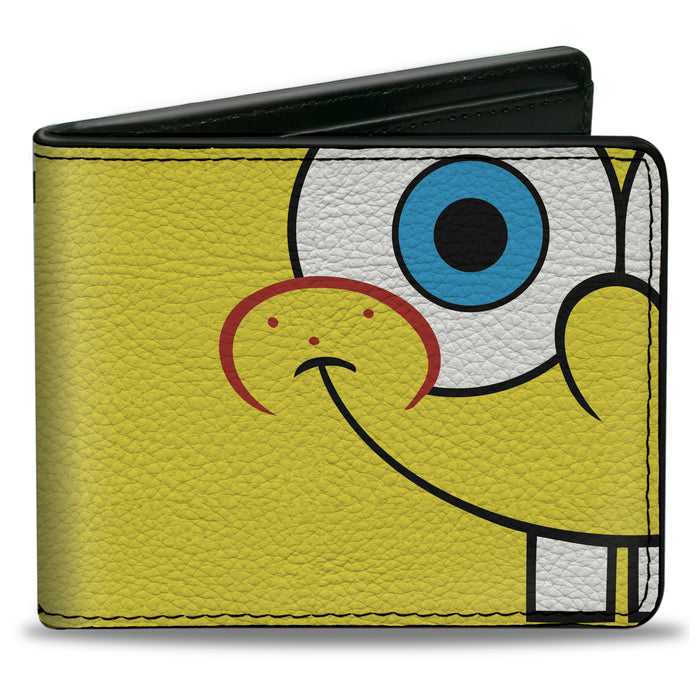 Bi-Fold Wallet - SpongeBob SquarePants Face and Tie Character Close-Up Blocks Bi-Fold Wallets Nickelodeon