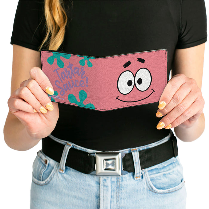 Bi-Fold Wallet - SpongeBob SquarePants Patrick Star TARTAR SAUCE Face Close-Up Pink Bi-Fold Wallets Nickelodeon