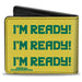 Bi-Fold Wallet - SpongeBob SquarePants I'M READY Face Close-Up Yellow/Green Bi-Fold Wallets Nickelodeon