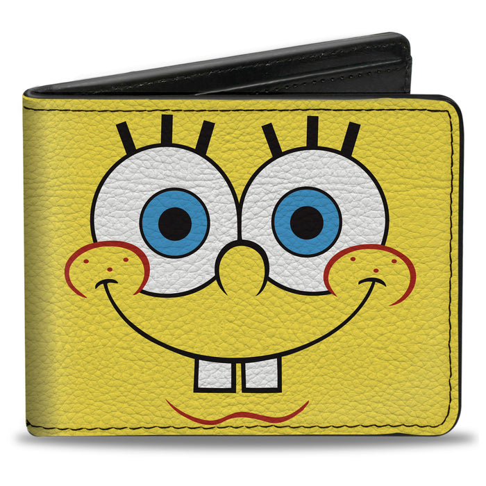 Bi-Fold Wallet - SpongeBob SquarePants I'M READY Face Close-Up Yellow/Green Bi-Fold Wallets Nickelodeon