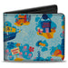 Bi-Fold Wallet - SpongeBob SquarePants Under the Sea Icons Collage Blues Bi-Fold Wallets Nickelodeon