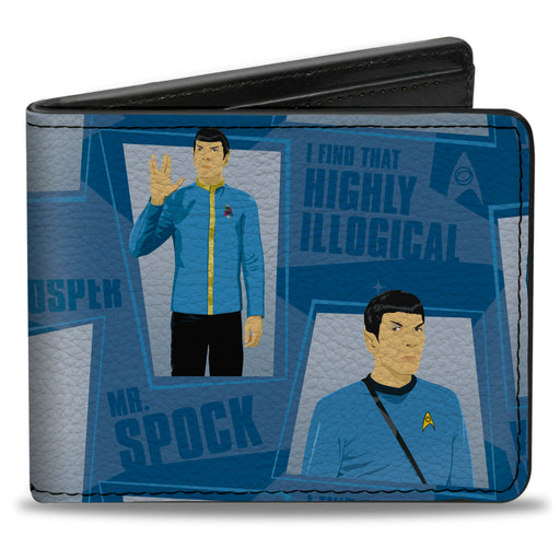 Bi-Fold Wallet - Classic Star Trek Spock Poses and Quotes Collage Blues Bi-Fold Wallets CBS Studios Inc.   