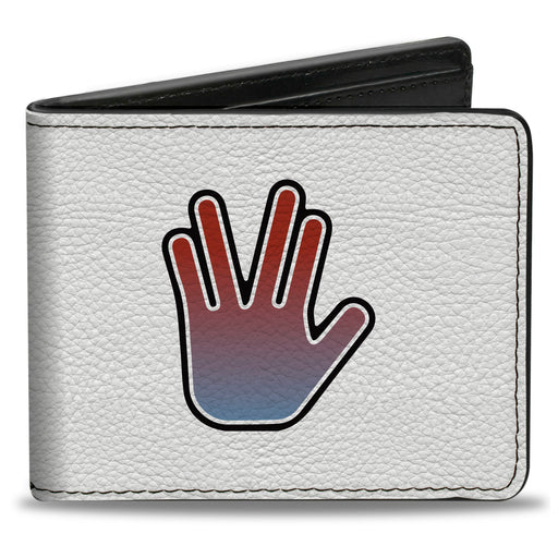 Bi-Fold Wallet - Star Trek LIVE LONG & PROSPER Hand Sign White/Multi Color Bi-Fold Wallets Star Trek   
