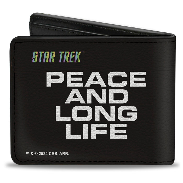 Bi-Fold Wallet - Star Trek Peace and Long Life Starfleet Ships Black Bi-Fold Wallets Star Trek   