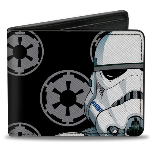 Bi-Fold Wallet - Star Wars Stormtrooper Close-Up Galactic Empire Insignia Black/Gray Bi-Fold Wallets Star Wars   
