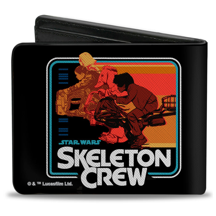 Bi-Fold Wallet - Star Wars SKELETON CREW Riding Pose and Title Logo Black/Multi Color Bi-Fold Wallets Star Wars