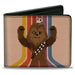 Bi-Fold Wallet - Star Wars Chibi Chewbacca and Porg Pose Stripe Beige/Multi Color Bi-Fold Wallets Star Wars