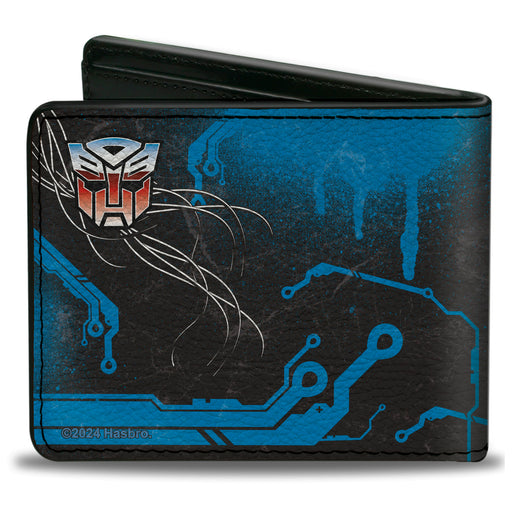 Bi-Fold Wallet - Transformers Autobot Gradient Shield and Circuitry Black/Blues Bi-Fold Wallets Hasbro   