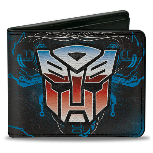 Bi-Fold Wallet - Transformers Autobot Gradient Shield and Circuitry Black/Blues Bi-Fold Wallets Hasbro   