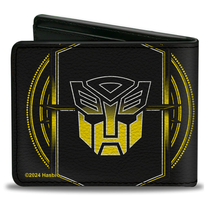 Bi-Fold Wallet - Transformers Bumblebee Pose and Autobot Logo Shield Black/Yellows Bi-Fold Wallets Hasbro   